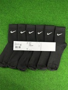 Nike Wysokie Długie Czarne Skarpety 38-42 (6 par)