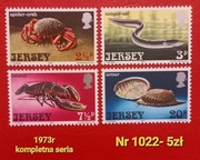 Znaczki fauna:1022: ryby, kraby- Jersey 1973r **