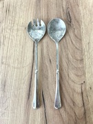 Komplet sztućcy do sałaty posrebrzany antyk unikat