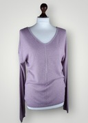 Jasnofioletowy wiskozowy sweter z połyskiem, rozmiar 38