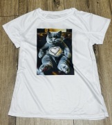 Koszulka T-shirt L Kot Pluszak Serce – UNIKAT! Nowa