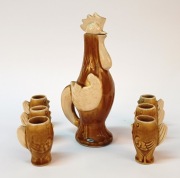 Stara karafka kogut+kieliszki