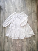 H&M plażowa sukienka narzutka xs biała na lato