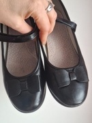 Czarne,mieniące się buty wizytowe, balerinki dla dziewczynki r. 32