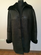 Kożuch Naturalny Damski Czarny R S M Lekki Owczy Kurtka