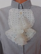 Żabot dopinany do bluzki koszulowej, unisex, lata 40/50 vintage retro