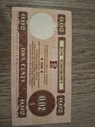Bon towarowy Pekao 0.02 dolara 2 centy 1979 rok bon Pewex