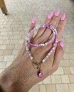 Naszyjnik Choker Kamienie Naturalne Perły Naturalne Agat Kryształ Górski 