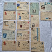 16 szt CCCP 1961 1964 koperty listy znaczki 