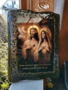 Obraz Religijny 3D na Drewnie – Unikat, Rękodzieło, I Komunia Św. Chrzest