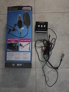Mikrofon pojemnościowy studyjny Vonyx CM400 interfejs audio 48V w komp