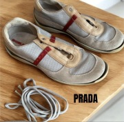 Oryginalne buty męskie Prada tenisówki półbuty skórzane zamsz do naprawy 43