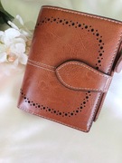 Damski duży portfel- Brąz- Naturalna skóra 