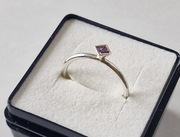 Srebrny pierścionek pr 925 z ametystem rozm 18 !
