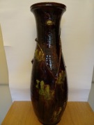 Piękny duży wazon, ceramika, kamionka, wazon podłogowy, PRL, vintage