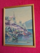 Stary obraz na płótnie sygnowany 