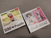 2 x Puzzle Trefl Premium Quality Animal Collection 2 x 500 - PIESEK i KOTEK