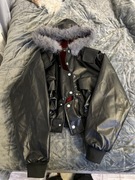 Kurtka Skurzana Czarna Z futrem