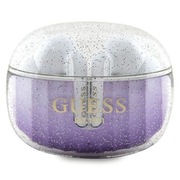 GUESS słuchawki bezprzewodowe bluetooth TWS + stacja dokująca fioletowe
