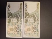 Banknot 50 zł  Świerczewski seria HE Destrukt 1988 rok 