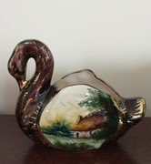 Porcelanowy łabędź H.BEQUET QUAREGNON