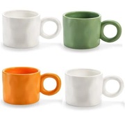 Komplet 4 Sztuk Kubków Kolorowy Kubek Ceramiczny 355ml