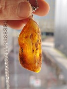 Duży Wisior Bursztyn Bałtycki 11g | Naturalny | Stal Szlachetna 50cm