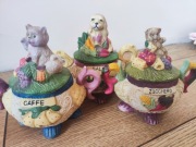 3 x pojemnik na kawę, cukier, sól (cukierniczka, solniczka) ceramiczne