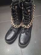 Trapery GUESS 38 Damskie Czarne Łańcuch