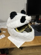 Pokrowiec nakladka na kask motocyklowy pluszowy panda zabawne NOWE