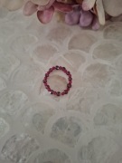 Pierścionek handmade z naturalnych kamieni jadeit granat