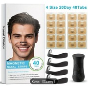 Zestaw plasterków z klipsami magnetycznymi do nosa na chrapanie, katar, sen