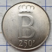 Belgia 250 franków 1976 25g Ag 835
