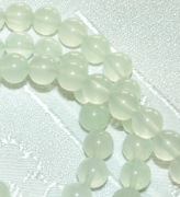 Naszyjnik naturalny akwamaryn zielony kulki 8 mm/nr 56