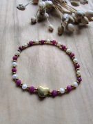 Bransoletka na gumce: rubin i perła