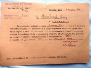 Zezwolenie na pobyt w Strefie Nadgranicznej 1951 PRL Łeba Kraków