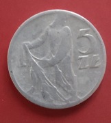 Moneta 5 złotych 1958 r. rybak
