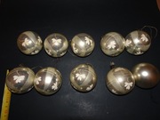 Bombki PRL 10 sztuk, szklane bombki, srebrne, PRL, vintage, retro