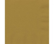 Serwetki papierowe złote klasyczne unique 25x25cm 20 sztuk