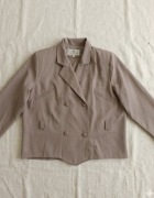 Marynarka vintage żakiet beżowa Bergamo L XL XXL 44 42 40 damska oversize 