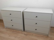 Szafka nocna komoda stolik 3 szuflady zestaw dwie sztuki