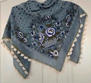 Kwiaty kwiatki boho chusta apaszka wiosenna wiosna letnia lato vintage