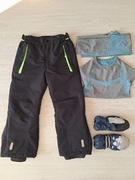 Zestaw ubrań na śnieg narty r. 116 spodnie narciarskie bielizna termiczna 