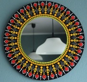 RĘCZNIE MALOWANE LUSTRO,RĘKODZIEŁO,MANDALA DOT ART