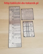 Tokarka TUM-35 E1  Tabliczka Tabliczki Tabela Gwin