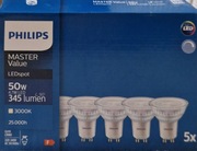 Żarówki LED Philips Master Value 4.7W 345 lumen 3000K GU10 dimmable