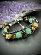 BRANSOLETKA Z KAMIENI NATURALNYCH RUNA OTHALA AMULET