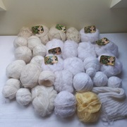 Włóczka wełna moherowata zestaw ecru i biała