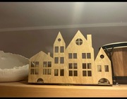 Nowy drewniany domek na świeczki dekoracja do domu 