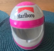 Model kask porcelanowy Marlboro F1 Subaru Senna Rally Edyta gadżety ozdoba 